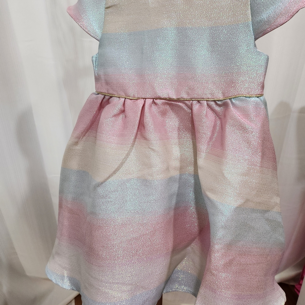 Shimmering Pastel Striped Dress